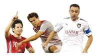 FROM LEFT: Al Duhail's Nam Tae-hee, Youssef Msakni and Al Sadd's Xavi Hernandez