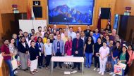 Participants at a continuing medical education workshop at Weill Cornell Medicine-Qatar. 
