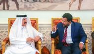 Ali bin Hassan Al Hammadi, Secretary-General of Qatar Red Crescent Society (QRCS), with Rishad Bathiudeen, Minister of Industry & Commerce of Sri Lanka  at the meeting.