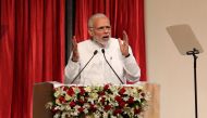 India's Prime Minister Narendra Modi speaks during the inauguration of hydro power and infrastructure projects in the state of Jammu and Kashmir, in Jammu May 19, 2018. REUTERS/Mukesh Gupta
