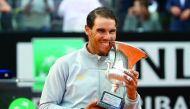 Spain's Rafael Nadal celebrates with the trophy after winning the final against Germany's Alexander Zverev. Reuters/Tony Gentile