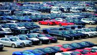 This file picture taken on April 17, 2017 shows imported cars parking at a parking lot near a port in Qingdao, east China's Shandong province. China will cut tariffs on most imported cars to 15 percent from July 1, the finance ministry said on May 22, 201