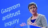 European Competition Commissioner Margrethe Vestager addresses a news conference on the investigation into Gazprom, at the EU Commission headquarters in Brussels, Belgium April 22, 2015. Reuters/Yves Herman