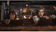 A still of the actors Alden Ehrenreich (R) and Emilia Clarke from the movie Solo: A Star Wars Story.