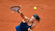 Maria Sharapova of Russia in action against Richel Hogenkamp (not seen) of Netherlands during their first round match at the French Open tennis tournament at Roland Garros Stadium in Paris, France on May 29, 2018. ( Mustafa Yalç?n - Anadolu Agency )