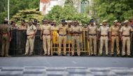 Policemen stand guard ahead of a protest, after at least 13 people were killed when police fired on protesters seeking closure of plant on environmental grounds in town of Thoothukudi in southern state of Tamil Nadu, in Chennai, India, May 24, 2018. Reute
