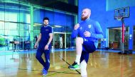 Iceland’s captain Aron Gunnarsson undergoes rehabilitation at Aspetar in Doha.