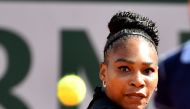 Serena Williams of the USA in action against Kristyna Pliskova (not seen) of Czech Republic during their first round match at the French Open tennis tournament at Roland Garros Stadium in Paris, France on May 29, 2018. (Mustafa Yalç?n - Anadolu Agency)