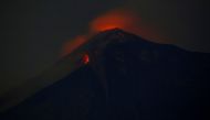 Fuego volcano is pictured after it erupted violently, in San Juan Alotenango, Guatemala June 3, 2018. REUTERS/Luis Echeverria