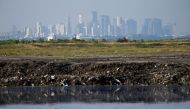 FILE PHOTO: A view of the skyline of Singapore from Pulau Semakau landfill June 8, 2016. REUTERS/Edgar Su/File Photo