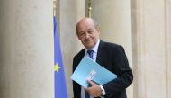 French Minister of Europe and Foreign Affairs Jean-Yves Le Drian arrives at the Elysee Palace on June 5, 2018, in Paris during the visit of Israeli Prime Minister. AFP / LUDOVIC MARIN