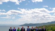 European Council President Donald Tusk, Britain's Prime Minister Theresa May, Germany's Chancellor Angela Merkel, U.S. President Donald Trump, Canada's Prime Minister Justin Trudeau, France's President Emmanuel Macron, Japan's Prime Minister Shinzo Abe, I