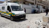 Destroyed buildings are seen after Assad Regime forces carried out an airstrike over a children's hospital, located at de-escalation zone Taftanaz town of Idlib, Syria on June 10, 2018. ( Ibrahim Hatip - Anadolu 