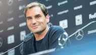 Switzerland's Roger Federer attends a press conference prior the ATP Cup tennis tournament in Stuttgart, southwestern Germany on June 11, 2018. AFP / Sebastian Gollnow
