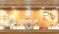 BJP leaders at the press conference announcing the pull out.
