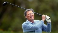 File photo of Australian golfer Peter Thomson tees off during a pro-am at the Australian Golf Club in Sydney November 24, 2004. REUTERS/Tim Wimborne/File Photo