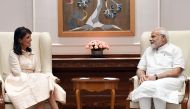 In this handout photograph released by India's Press Information Bureau (PIB) on June 27, 2018, US Ambassador to the United Nations Nikki Haley (L) and Indian Prime Minister Narendra Modi look on in New Delhi. AFP / PIB