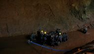 Soldiers and rescue workers work in Tham Luang cave complex, as an ongoing search for members of an under-16 soccer team and their coach continues, in the northern province of Chiang Rai, Thailand, July 1, 2018. REUTERS/Soe Zeya Tun