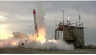 An explosion is seen as the MOMO-2 rocket, made by Japanese company Interstellar Technologies, crashes moments after lifting off in Hokkaido, Japan, June 30, 2018, in this still image taken from a video. Interstellar Technologies Inc./Reuters
