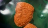 This unlocated handout picture released by the Indiana State Police on June 29, 2018, shows Donald Trump-shaped esctasy pills stamped with the logo 