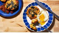 Corn and Spinach Pancakes. Photo by Stacy Zarin Goldberg for The Washington Post.
