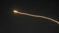 An image released by the Syrian Arab News Agency early on May 10, 2018 purportedly shows what the the agency said was air defence systems intercepting Israeli missiles over Syrian airspace AFP / Sana