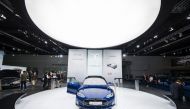This file photo taken on September 16, 2015 shows the Model S of US electric cars manufacturer Tesla Motors during a press day of the 66th IAA auto show in Frankfurt am Main, western Germany.