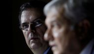 Marcelo Ebrard looks on as Mexico's President-elect Andres Manuel Lopez Obrador announces him as foreign minister during a news conference in Mexico City, Mexico July 5, 2018. Reuters/Carlos Jasso