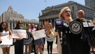 Congresswoman Carolyn Maloney joins local politicians, activists and others for a protest to denounce President Donald Trump's selection of Brett Kavanaugh as his nomination to the Supreme Court on July 10, 2018 in New York City.  Spencer Platt/Getty Imag