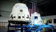 SpaceX spacecrafts the Dragon (L) and the DragonRider sit on display at the SpaceX facility in Hawthorne, California June 14, 2012. Reuters/Bret Hartman