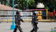 Members of Nicaragua's Special Forces walk during clashes with anti-government protesters in the indigenous community of Monimbo in Masaya, Nicaragua July 13, 2018. REUTERS/Oswaldo Rivas
