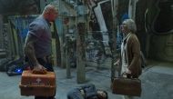 Still of the actors Jodie Foster and Dave Bautista (L) taken from the movie Hotel Artemis.