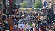 People attend 'Helsinki Calling' protest ahead of meeting between the US President Donald Trump and Russian President Vladimir Putin in Helsinki, Finland July 15, 2018. (REUTERS/Leonhard Foeger)