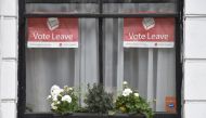 File photo of Vote Leave posters in London. REUTERS