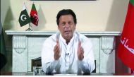 Imran Khan, chairman of Pakistan Tehreek-e-Insaf (PTI), gives a speech as he declares victory in the general election in Islamabad, Pakistan, in this still image from a July 26, 2018 handout video by PTI.