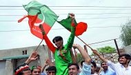 Supporters of Imran Khan, chairman of the Pakistan Tehreek-e-Insaf (PTI) party, celebrate a day after the general election, in Peshawar, Pakistan July 26, 2018. Reuters/Fayaz Aziz