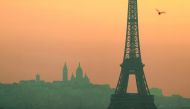 General view of Eiffel tower as haze pollution covered in Paris, France on July 27, 2018. (Mustafa Yalç?n - Anadolu Agency)