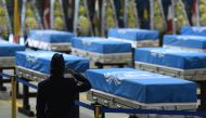 A U.S. airwoman salutes during a repatriation ceremony for remains transferred by North Korea, at Osan Air Base in Pyeongtaek, South Korea August 1, 2018. (Jung Yeon-je/ REUTERS)
