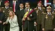 Venezuelan President Nicolas Maduro reacts during an event which was interrupted, in this still frame taken from video August 4, 2018, Caracas, Venezuela. (Venezuelan Government TV/Handout via REUTERS TV)
