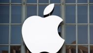 In this file photo taken on September 7, 2016, the Apple logo is seen on the outside of Bill Graham Civic Auditorium in San Francisco, California. / AFP / Josh Edelson