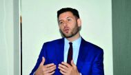 Eoghan Leahy, Technical Analysis, Alternative Investments and Quant Trading Specialist at Bloomberg, doing a presentation at a Cryptocurrency seminar at the W Hotel in Doha yesterday.  Pic: Salim Matramkot / The Peninsula.