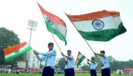 Indian school children rehearse during preparations ahead of Indian Independence Day celebrations in Amritsar on August 10, 2018.  AFP / Narinder Nanu