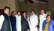 Indian High Commissioner Ajay Bisaria with Imran Khan in Islamabad yesterday. Bisaria gifted Khan a cricket bat autographed by the entire Indian cricket team. (Twitter)