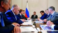 Russian Prime Minister Dmitry Medvedev holds a meeting on the consruction of a transshipment terminal for liquefied natural gas in Kamchatka region, in Petropavlovsk-Kamchatsky, Russia August 10, 2018. Sputnik/Dmitry Astakhov/Pool via Reuters