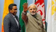 File photo of India's Prime Minister Narendra Modi (R) waves as Maldives President Abdulla Yameen looks on during the closing session of 18th South Asian Association for Regional Cooperation (SAARC) summit in Kathmandu November 27, 2014. REUTERS/Niranjan 