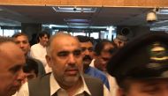 Asad Qaiser arriving at the assembly (Pic: Twitter)