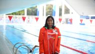 Maldives' Hulva Khulail poses for a photo during a swimming training session at the Aquatics center ahead of the 2018 Asian Games in Jakarta on August 18, 2018. (AFP / Martin BUREAU)