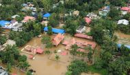 This picture taken on August 18, 2018 shows a view of a flooded area in the north part of Kochi, in the Indian state of Kerala. / AFP / STR 