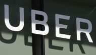  Uber logo is seen at the second annual Uber Elevate Summit at the Skirball Center in Los Angeles, California. (AFP / Robyn Beck)