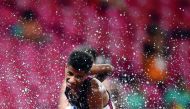 Qatar’s Yaser Bagharab competes in the final of the men’s 3000m steeplechase athletics event during the 2018 Asian Games in Jakarta on August 27, 2018.